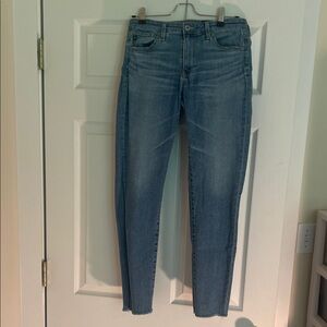 Ag Adriano Goldschmied Blue Ankle Cropped Jeans